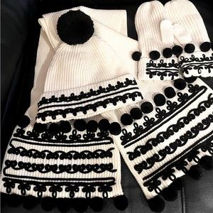 Kate Spade Chunky Rib Hat, Scarf, & Mitten Set